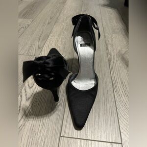 Stuart Weitzman Black Heels with Satin Bow
